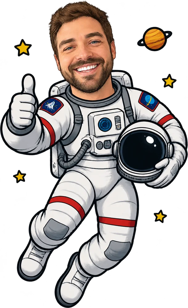 Astronaut design made from a photo of a man