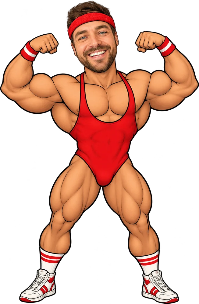 Bodybuilder design made from a photo of a man