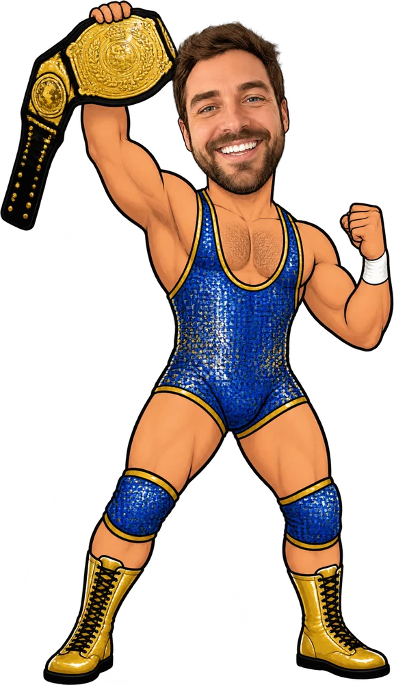 Champion design made from a photo of a man