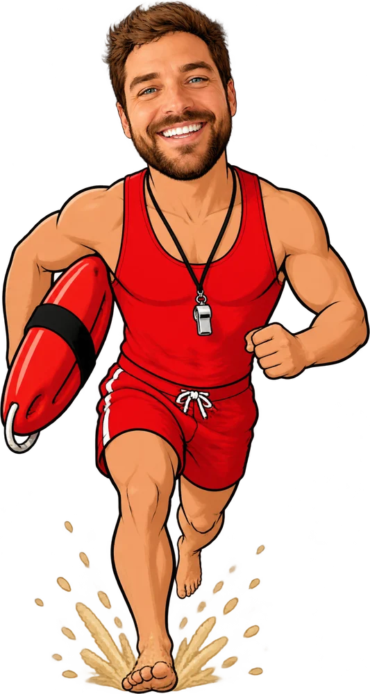 Lifeguard design made from a photo of a man