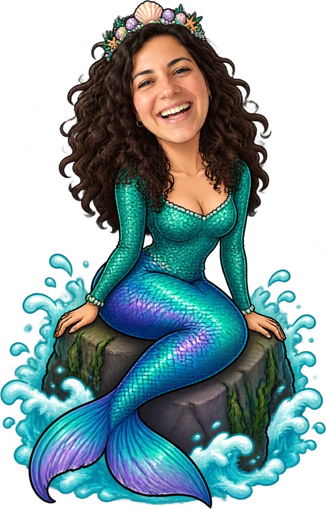 Mermaid design made from a photo of a woman
