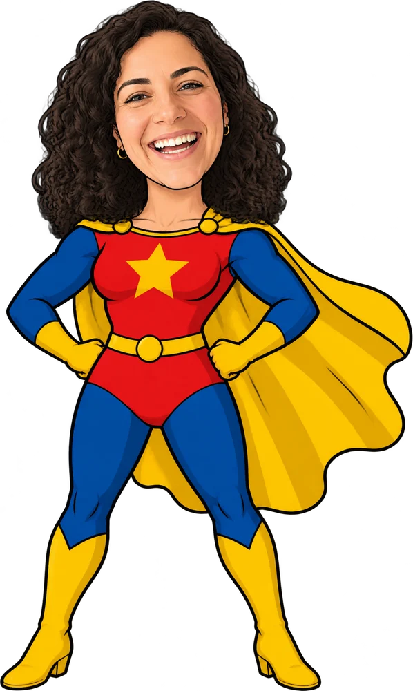 Superhero design made from a photo of a woman